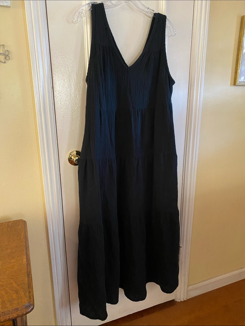 Marine Layer Black V-Neck Maxi Dress Size L - Picture 3 of 6